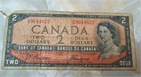 1954 Canadian $2 bill