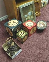 Lot of hand-painted boxes Etc