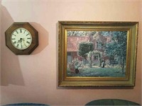 Large picture and clock in living room