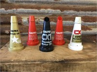 5 x Caltex Plastic Oil Pourers