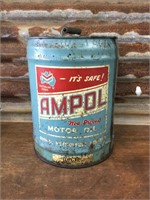 Ampol Motor Oil 4 Imperial Gallon Drum 1954