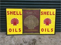 Original Restored Shell Oils Embossed Sign & Chart