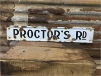 Proctor's Road Enamel Sign by Simpson