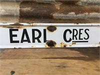 Earl Cres Enamel Sign by Simpson