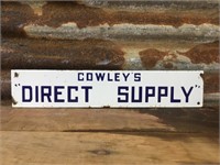 Original Cowley's Dairy Direct Suppy Enamel Sign