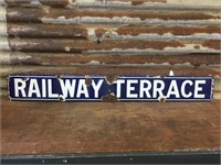 Railway Terrace Enamel Sign by Simpson & Sons