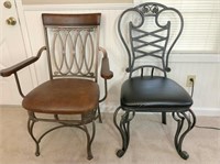 (2) metal frame chairs