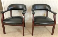 (2) black arm chairs