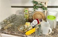 group of jars & misc. kitchen items
