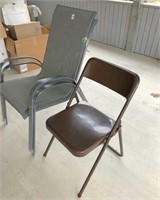 2-NEW patio chairs & 1 metal folding chair
