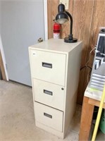 3-drawer file cabinet & desk lamp
