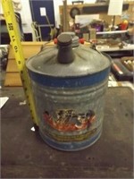 Vintage 2 Gal Galv. Fuel Can w/ All Caps