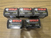 5 boxes of Wolf 223 rem 62gr HP 100 rounds