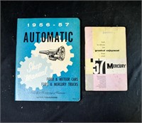 (2)1957 MERCURY FORD CAR SHOP MANUAL BOOKS