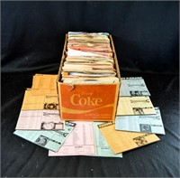 BOX FULL '45 RECORDS & 1960's CHUM HIT CHARTS 8