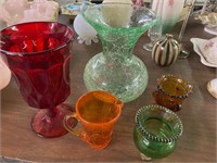 5 pieces colored glass