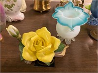 Porcelain rose/blue vase(chipped)
