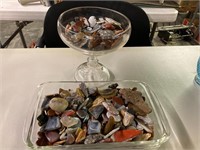 2 containers full of rocks and gemstones