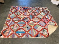 Red stripes quilt