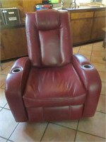 BURGUNDY LEATHER RECLINER