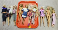 Tray Lot of Barbies, Mattel, Dolls