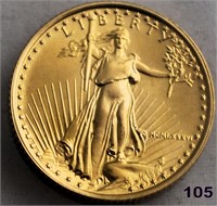 1986 $5 1/10 Troy Oz Gold Coin
