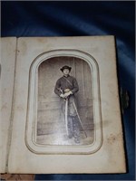 Antique Photo Album w Armed Civil War Soldier