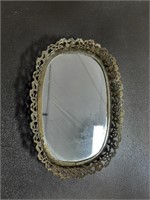 Mirror and Brass Dresser Tray with Hoop for Wall H