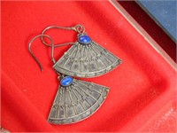 Sterling 925 Asian Fan Earrings