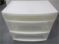 White Sterilite Three Drawer Cabinet