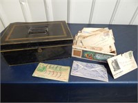 Antique Metal Box with 1930's envelopes