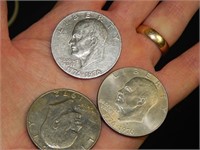 3 Eisenhower DOLLAR Coins 1972 & 1976(2)