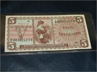 c 1968 Vietnam MPC Series 661 5 dollar note