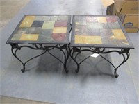 (2) Stone Inlaid Tables