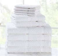 10-Piece Cotton Towel Set, White