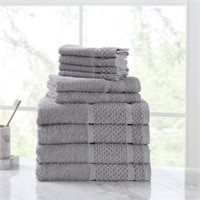 10-Piece Cotton Towel Set, Gray