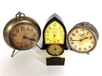 (4) New Haven Alarm Clocks