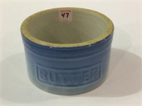 Blue & White Butter Crock