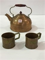 Lot of 3 Including Copper Tea Kettle & 2-SM.