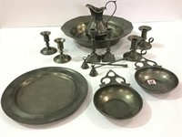 Lg. Group of Pewter Items Including