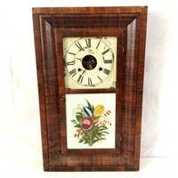 Seth Thomas Ogee Mantle Clock, Painted Flowers