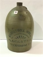 Great Adv. Stoneware Jug Front Marked
