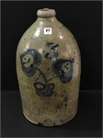 Great 3 Gal Salt Glaze Stoneware Jug w/ Cobalt