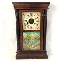 Seth Thomas Ogee Mantle Clock, Painted Hand Signed