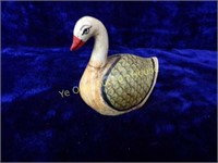 Very Old Carved and Hand Painted Wooden Swan