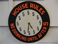 Vintage House Rules Novelty Sign, 18" Diameter