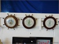 Set of 3 Advertising Ships Wheels Thermometers