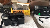 Olympus, Keystone and other Cameras w 1 Bag