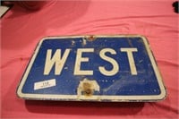 18"x12" metal west sign