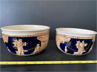 Cobalt Blue & Brown Pottery Bowls